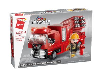 Конструктор пожарна кола с Спасителни пожарни ракети QMAN Q12021-1