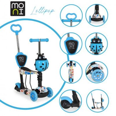 Тротинетка със седалка LOLLIPOP син