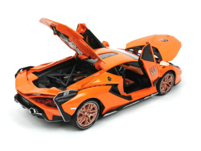 Метален автомобил Lamborghini Sian 1/24, оранжев