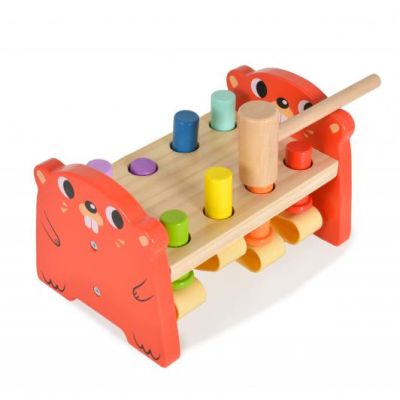 Дървена игра с чукче дъга Tooky Toy TK088