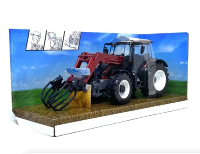 Метален трактор с челен товарач Valtra N174 Burago