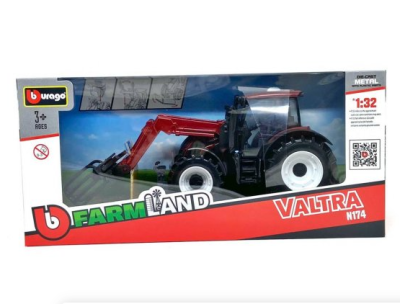 Метален трактор с челен товарач Valtra N174 Burago