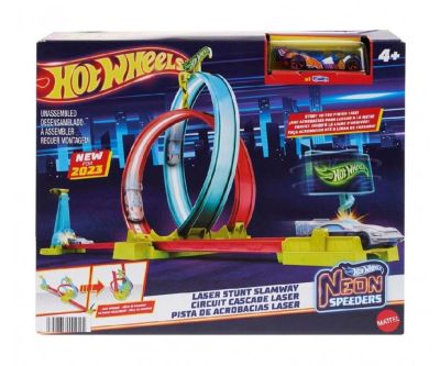 Neon Speeders Комплект писта с лазерни каскадьорски колички Hot Wheels HPC05 