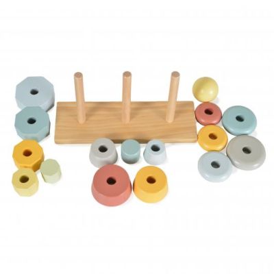 Дървена низанка с пирамиди Tooky Toy TKF008B