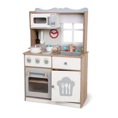 Детска дървена кухня с прибори 7253