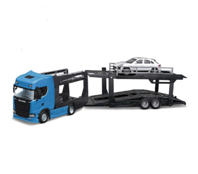 Метален камион автовоз SCANIA S730 с Porsche Bburago 1/43 