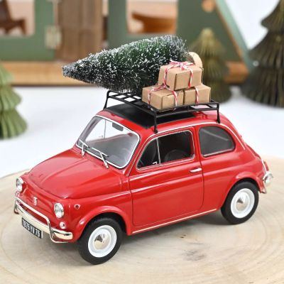 Метална кола Fiat 500 L 1968 Red Christmas Norev 1:18 - 187779