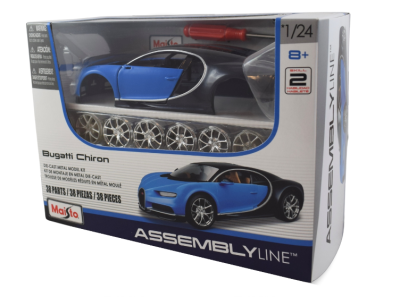 Метална кола за сглобяване Bugatti Chiron Maisto 1:24 39514 син