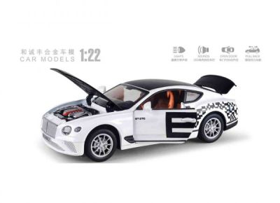 Метален автомобил Bentley Continental GT 370 със звук и светлини 1/24 бял