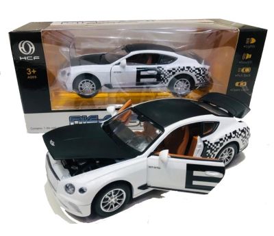 Метален автомобил Bentley Continental GT 370 със звук и светлини 1/24 бял